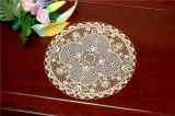 Cheap 30cm Round Lace Gold PVC Tablemat Popular Use Coffee/Home