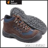 PU/PU Injection Brown Suede Leather Safety Shoe (SN5192)