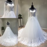 Long Sleeve Evening Party Prom Muslim Dubai Bridal Wedding Dress Gown
