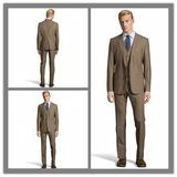 Bespoke Tailor 100% Wool Brown Suit for Men