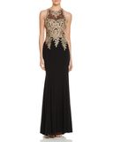 2017 Newest Fashion Designs Embroidered-Bodice Gown Women Evening Dresses