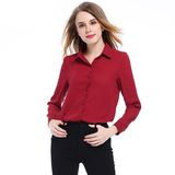 2017 Women Blouses Long Sleeve Turtleneck Chic Ladies Fashion Chiffon Blouse