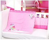 Baby Bedding Set in Pink Including Bumper & Quilt