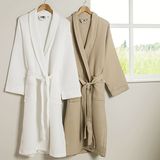 100%Cotton White Waffle Bathrobe for Hotel Use