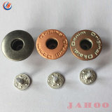 High Quality Denim Logo Embossed Bronze Metal Round Shank Button for Clothes
