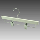Wooden Pants Skirt Hanger with White Painting Finish, Wooden Bottom Clothes Hanger