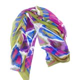 100% Chiffon Printed Silk Crinkle Shawl (AFS1000082)