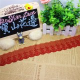 Stock Wholesale 9.5cm Width Embroidery Nylon Net Lace Polyester Embroidery Trimming Fancy Mesh Lace for Garments Accessory & Home Textiles & Curtains