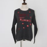 Christmas Gift of Ladeis' Sweater in Jacquard Design and Cotton Quality Soft Handfeel