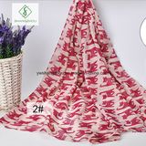 Sunscreen Voile Shawl Cute Kitty Printed Fashion Lady Scarf