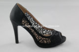 Lady High Heel Shoes with PU Fabric Upper