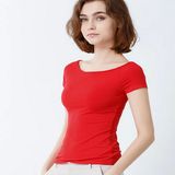 Ladies Deep V Neck T-Shirt, Women Sexy Tight T Shirt