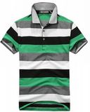 2017 Wholesale Men's Fashion Yarn Dyed Stripe Pique Polo Shirt