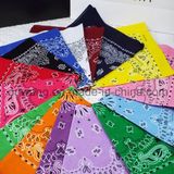 Custom Logo Printing Multifunctional Magic Cotton Square Paisley Bandana