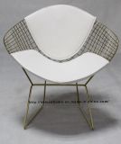 Steel Dining Kd White Back PU Cushion Wire Diamond Chair
