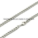 Silver Stainless Steel Curb Chain Necklace