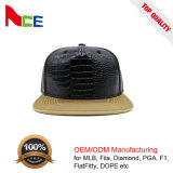 Custom High Quality Supper Star Genuine Leather Plain Snapback Cap with Embroidery