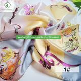 55*55cm 100% Silk Lady Fashion Square Scarf with Bouquet Painting Printed