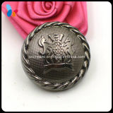 High Quality Black Plastic Shank Button with Raise up Logo