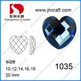 10mm 12mm Heart Shape Flat Back Glass Stones for Garment Deoration
