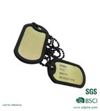 Custom Printed Logo Aluminum Dog Tag with Rubber Silencer