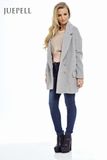 Plain Collar Button Front Oversize Winter Women Coat