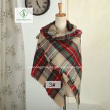 High Quality Cashmere Plaid Shawl Lady Fashion Acrylic Square Scarf