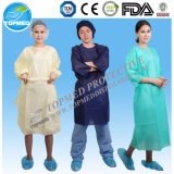 Nonwoven Yellow SBPP Isolation Gowns Isolation Gown with Knitted Cuff