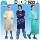 Nonwoven Yellow SBPP Isolation Gowns Isolation Gown with Knitted Cuff