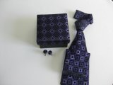 New fashion Check Design Men's Woven Silk Necktie with Gift Box