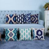 Digital Print Decorative Cushion/Pillow with Ikat Geometric Pattern (MX-22)
