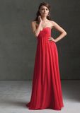 Chiffon Pleated Strapless Sweetheart Long Bridesmaid Dresses (BD3042)