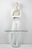 Fabric Wrapped Famale Standing White Mannequins with Wood Arm