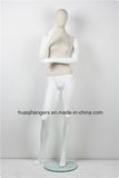 Fabric Wrapped Famale Standing White Mannequins with Wood Arm