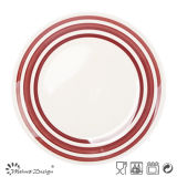 Classic Red Circle Hand Painting Dinner Plate