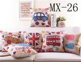 Cotton Case Retro British Style Sofa Cushion Car Waist Cushion Pillow