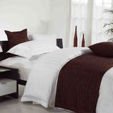 Hotel Linen Cotton 30mm Stripe Sateen White Single Bedding Sets