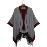 2016 Fall Winter New Fashion Acrylic Woven Fringe Shawl (YKY4504)