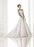 Strapless Sweetheart Neck Lace Wedding Dresses