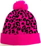 Custom Jacquard Leopard POM POM Beanie Hat