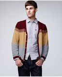 Fashion Design Cotton V Neck Striped Sweater Cardigan