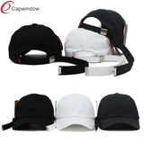 100% Cotton 6 Panel Plain Baseball Cap with Long Closure