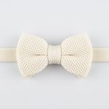 White Knit Bow Tie