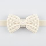 White Knit Bow Tie