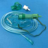 Adjustable Medical Oxygen Mask for Single Use (Green, Adult Elongated with Tubing)