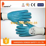 Ddsafety 2017 White Nylon Blue Nitrile Coated Work Glove