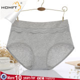 Female Plus Size Underwear Fancy Lace Cotton High Waist Fat Women Panties