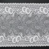 White Moon Pattern Nylon Lace Fabric Good for Sari Textile