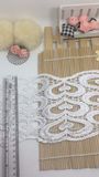 New Design Factory Stock Wholesale 14cm Width Love Heart Embroidery Polyester Trimming Fancy Nylon Lace for Garments & Home Textiles & Curtains
