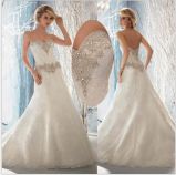 Hand Lace Beaded Bridal Wedding Dresses (SMT010)